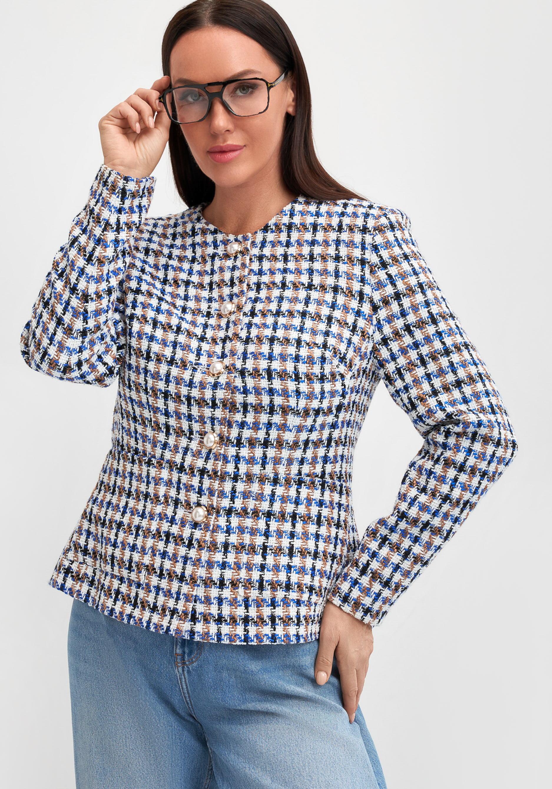 Жакет в клетку из твида "Кэмерон", Мультиколор
Жакет в клетку из твида "Кэмерон", Мультиколор