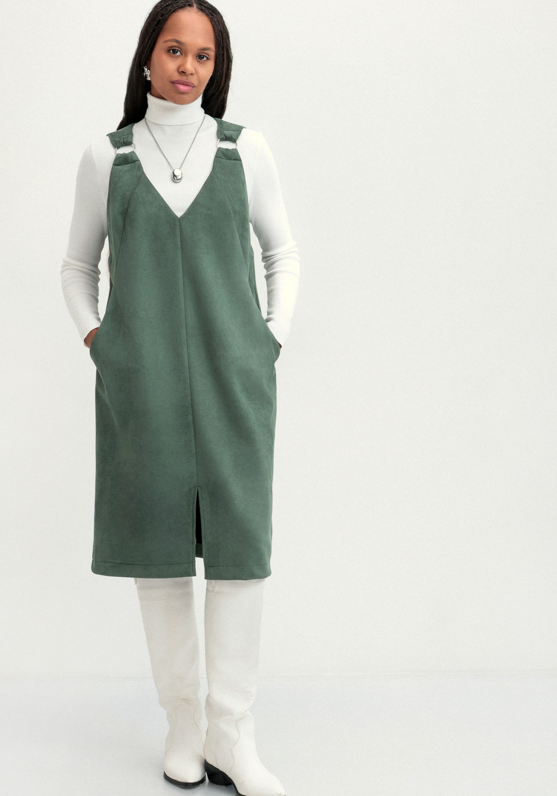 Сарафан замшевый, Зеленый
Сарафан замшевый, Зеленый