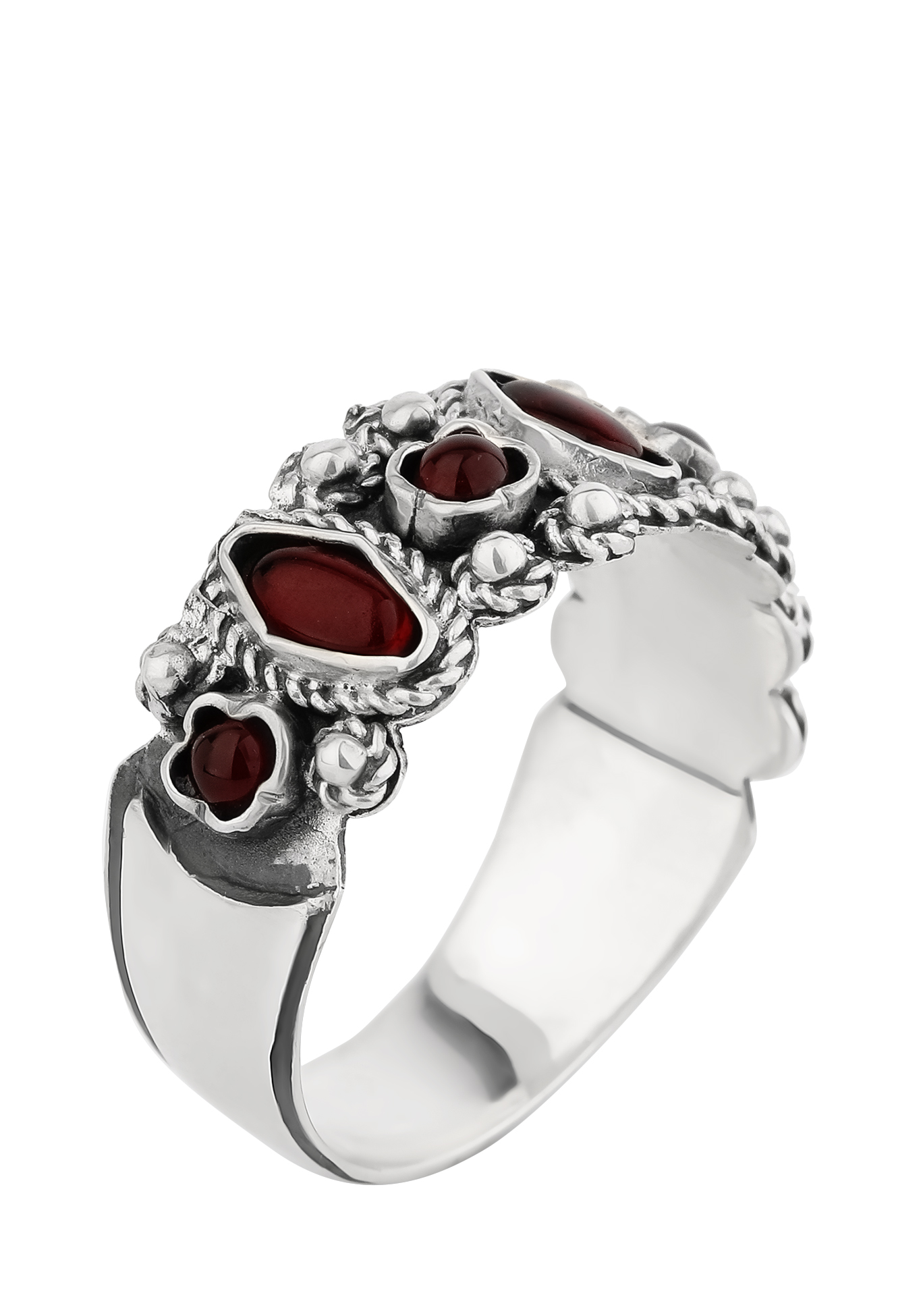 Кольцо серебряное "Линдия", Красный 
Кольцо серебряное "Линдия", Красный