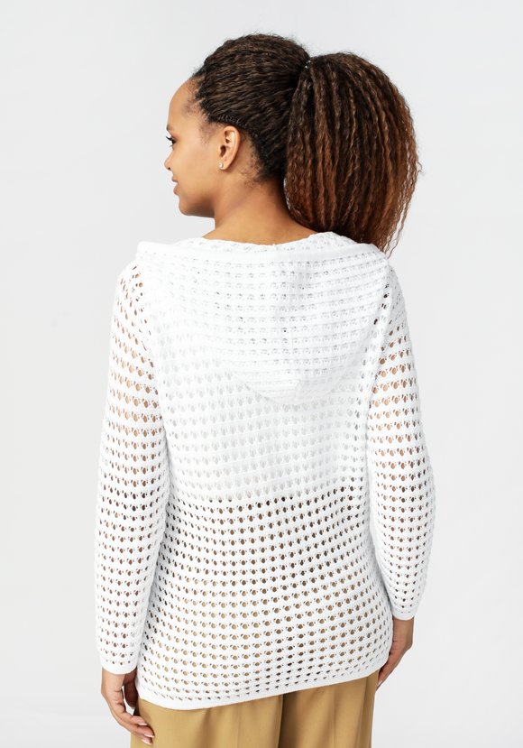 Кардиган вязаный с капюшоном на молнии шир.  580, рис. 4