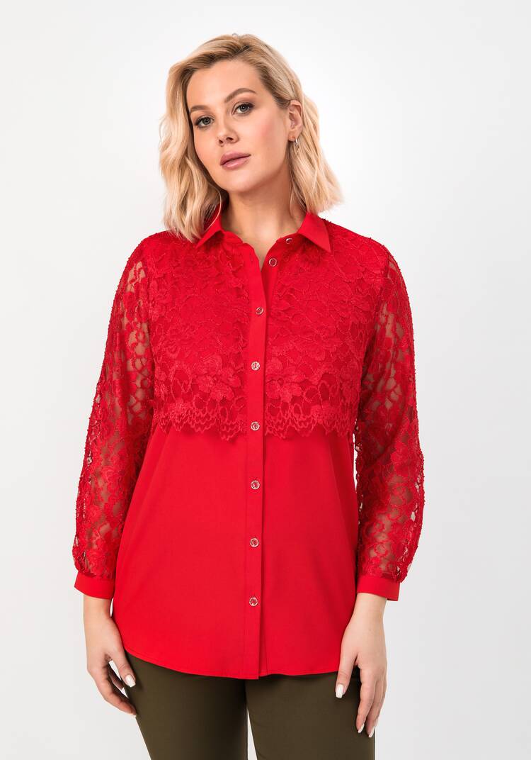 Блуза с ажурным кружевом на груди шир.  750, рис. 20