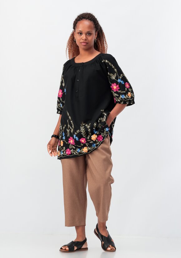 Блуза с цветочной вышивкой и рукавом реглан шир.  580, рис. 34