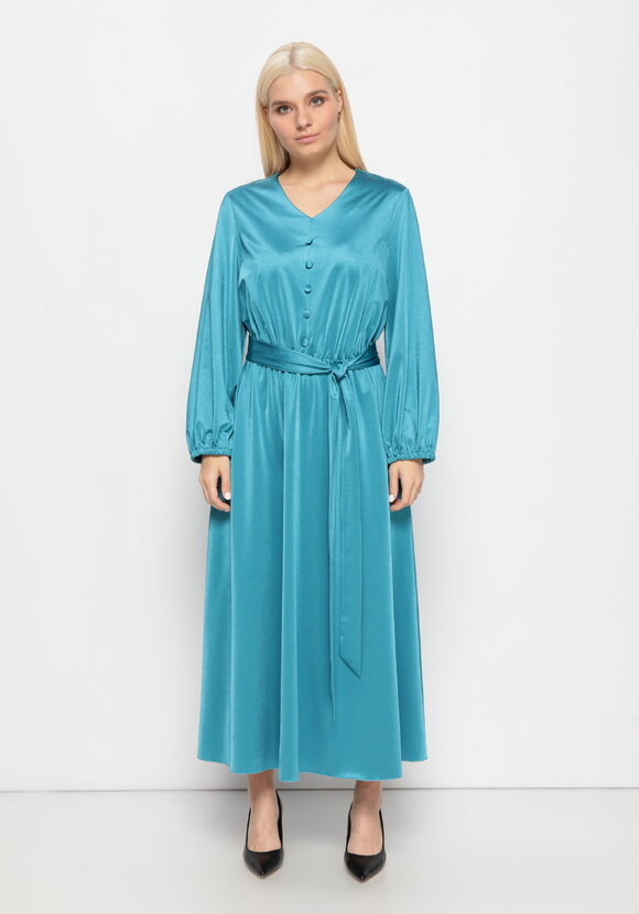 Платье с резинкой на талии и поясом шир.  580, рис. 13