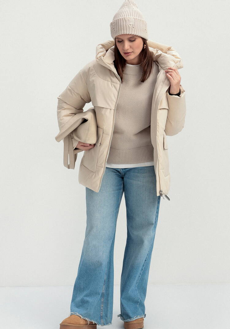 Пуховик стеганый с накладными карманами шир.  750, рис. 22