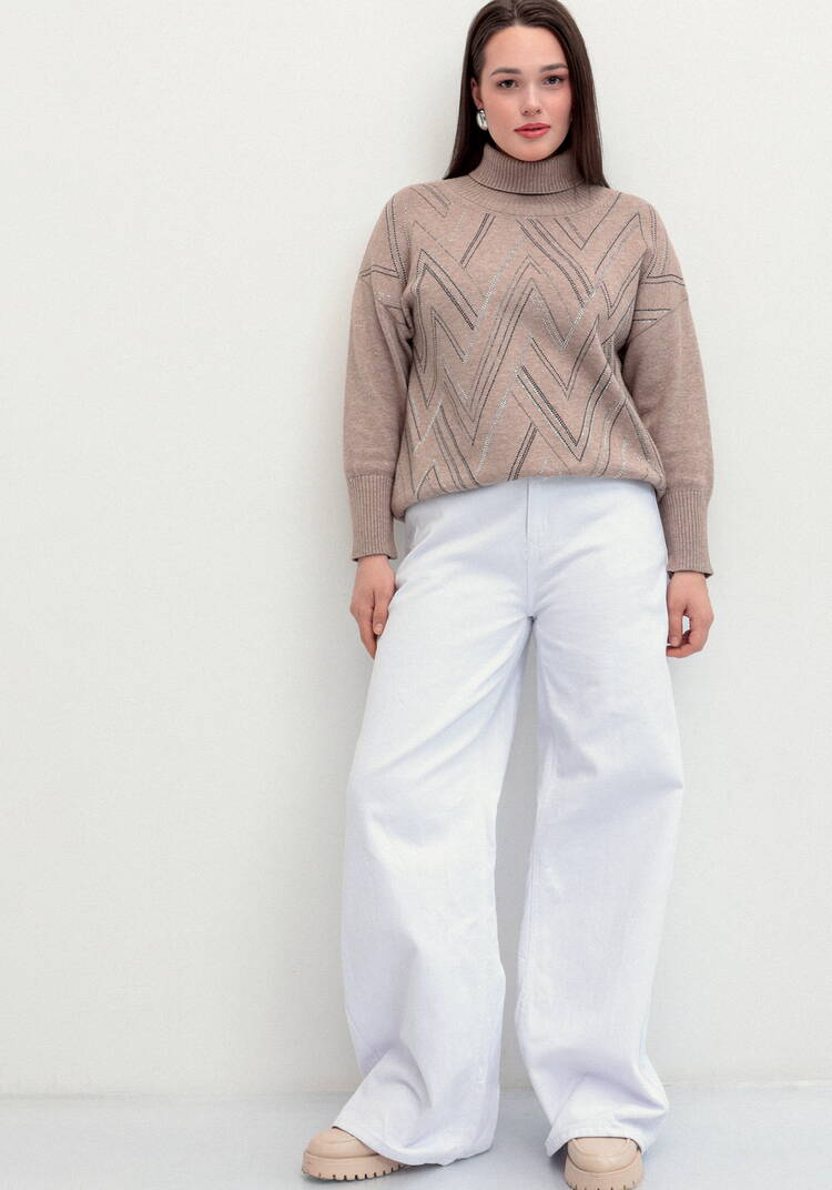 Свитер с геометрическим рисунком из страз шир.  750, рис. 17