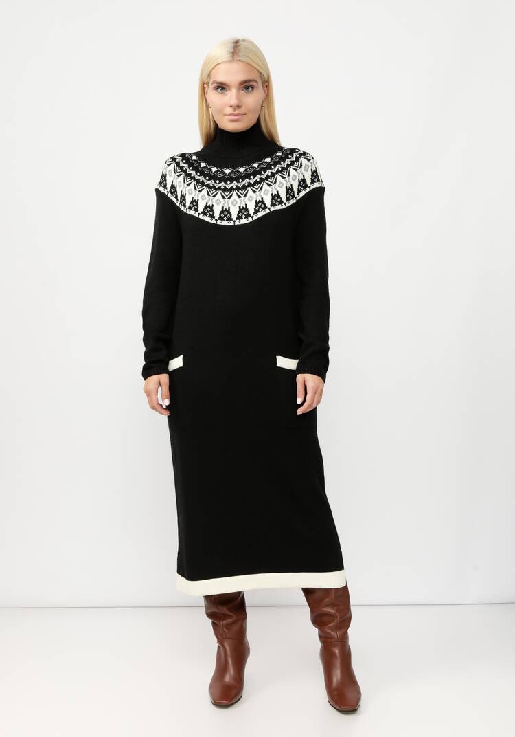 Платье вязаное со скандинавским рисунком шир.  750, рис. 3