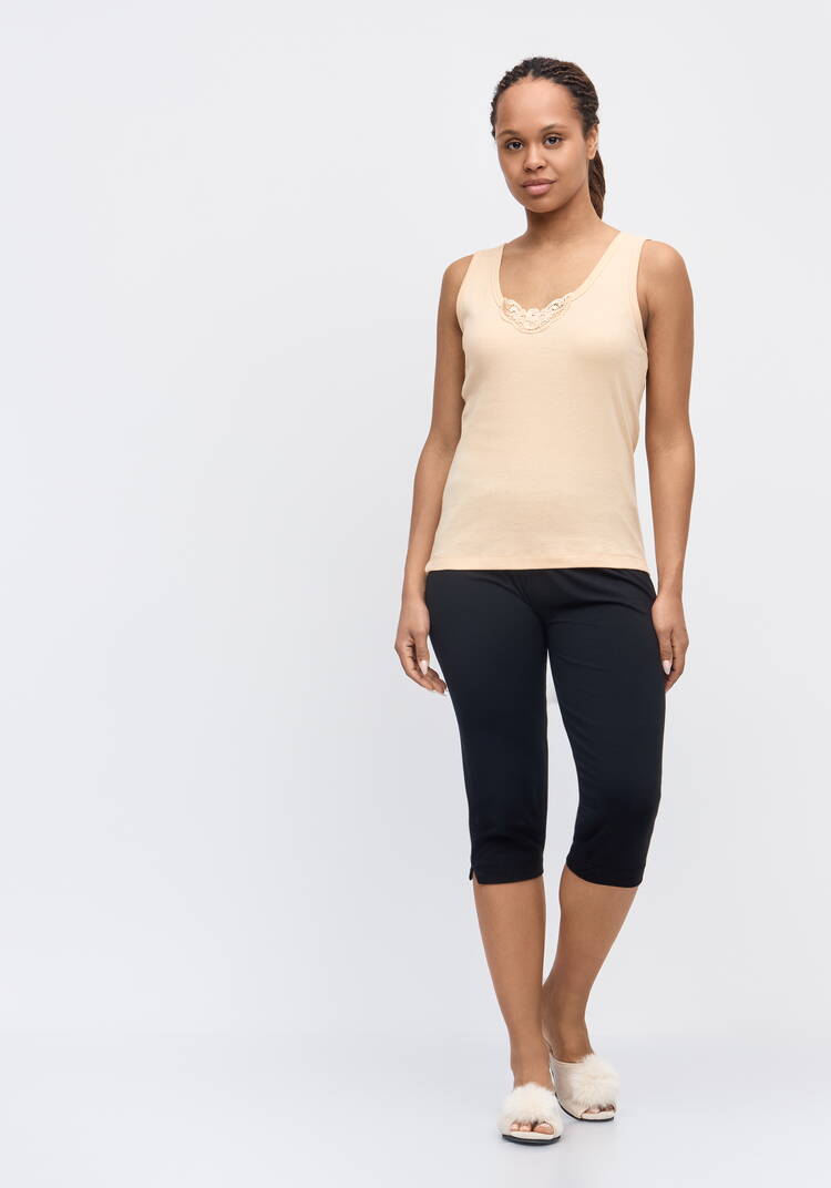 Майка из хлопка с кружевным шитьем шир.  750, рис. 6