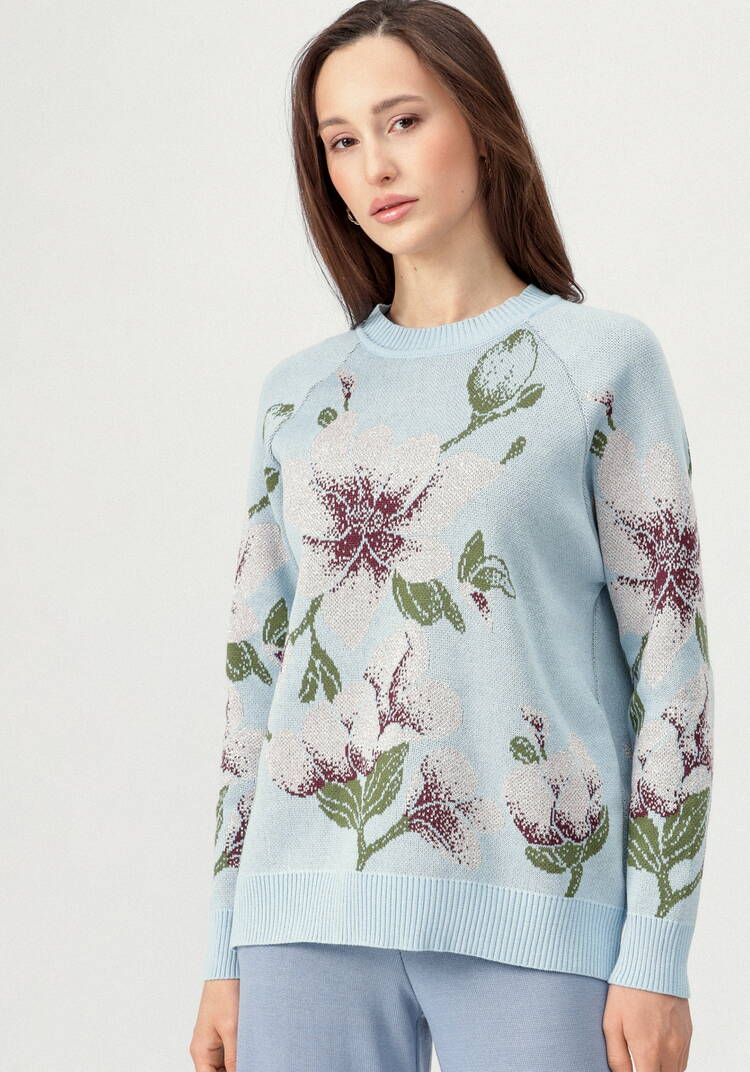 Джемпер с нежным цветочным орнаментом шир.  750, рис. 11