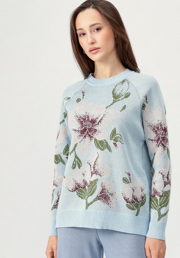 Джемпер с нежным цветочным орнаментом шир.  580, рис. 11