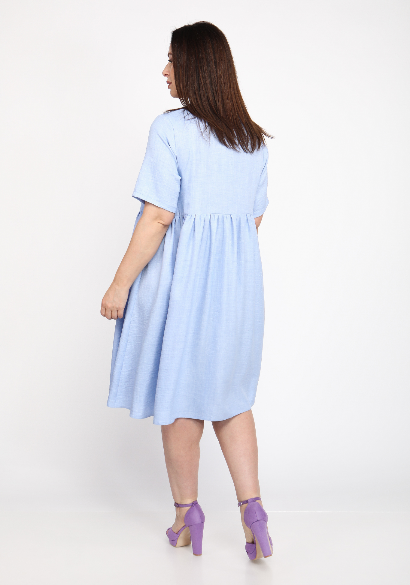 Платье-сарафан однотонный Alex Voice Collection, размер 50, цвет голубой - фото 4