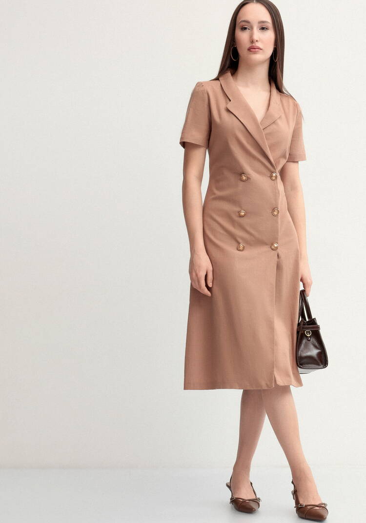 Платье из льна двубортное шир.  750, рис. 7