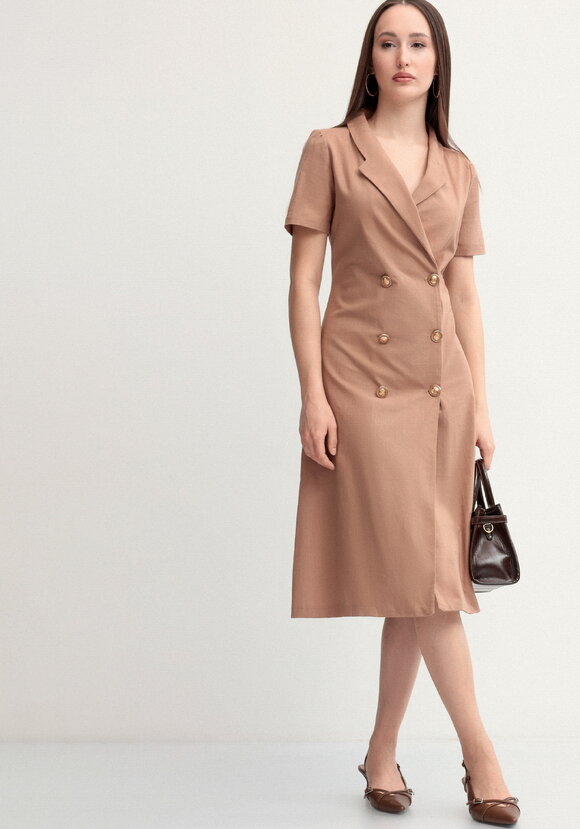 Платье из льна двубортное шир.  580, рис. 7