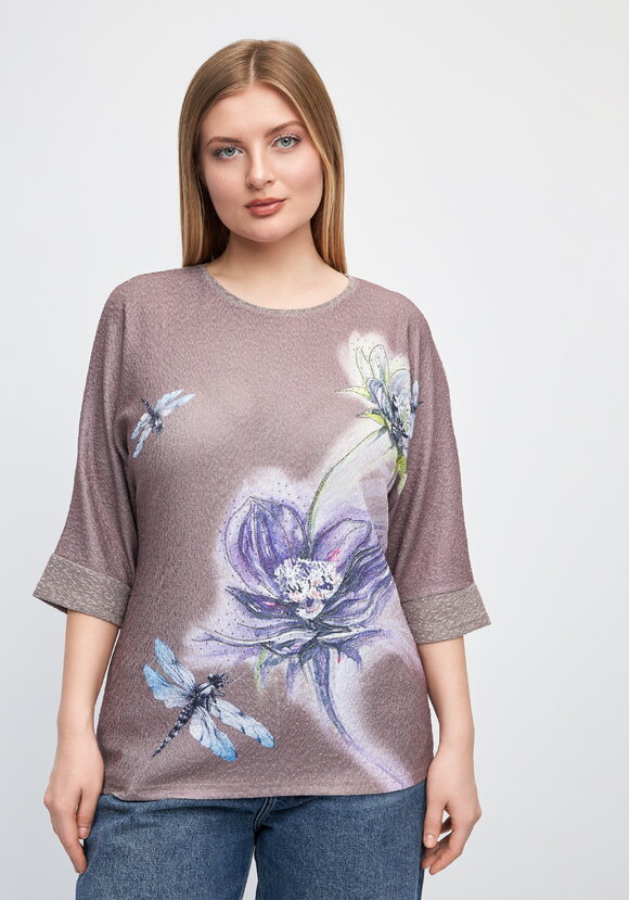 Блуза с цветочным принтом Инга шир.  580, рис. 16