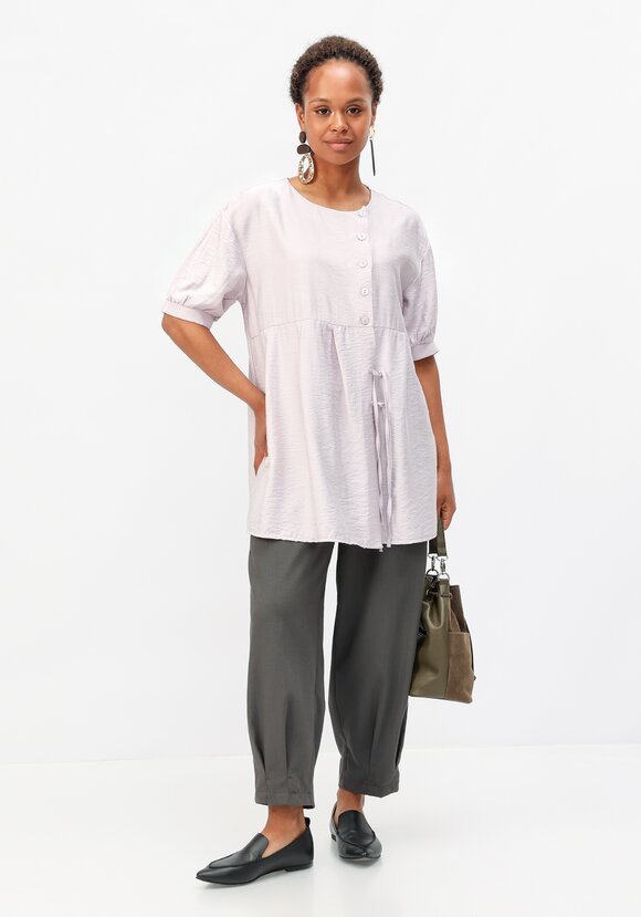 Блуза свободная с декоративными завязками шир.  580, рис. 2