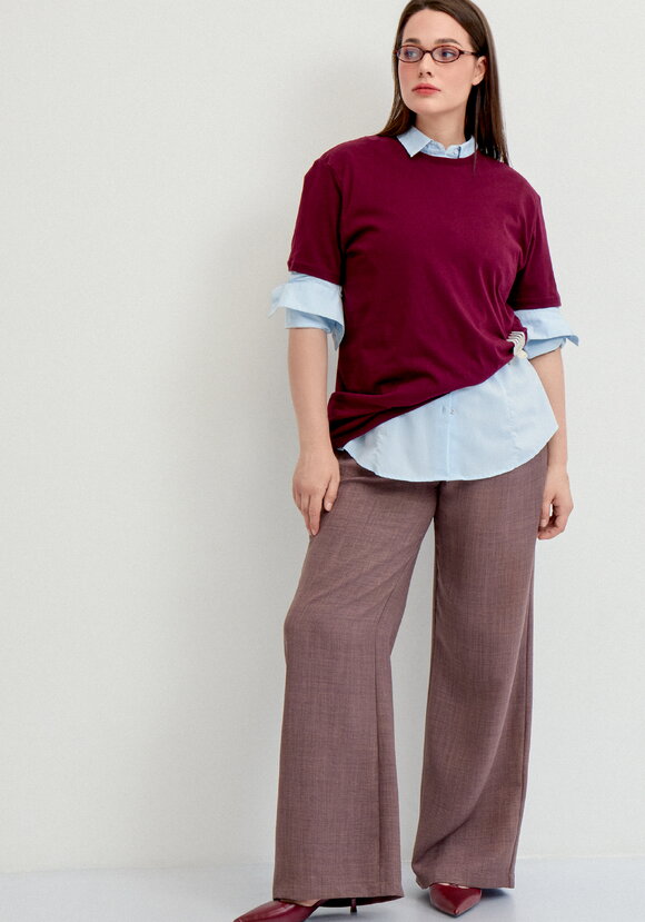 Брюки прямые свободные на резинке шир.  580, рис. 15