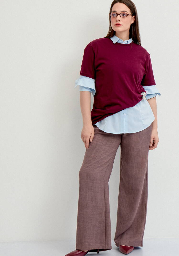 Брюки прямые свободные на резинке шир.  750, рис. 15