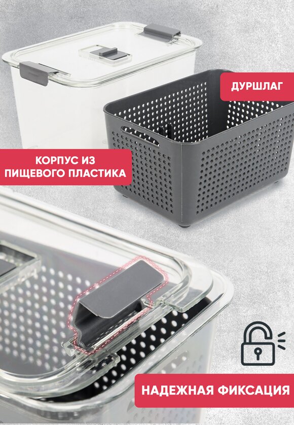 Контейнер для хранения с дуршлагом шир.  580, рис. 4