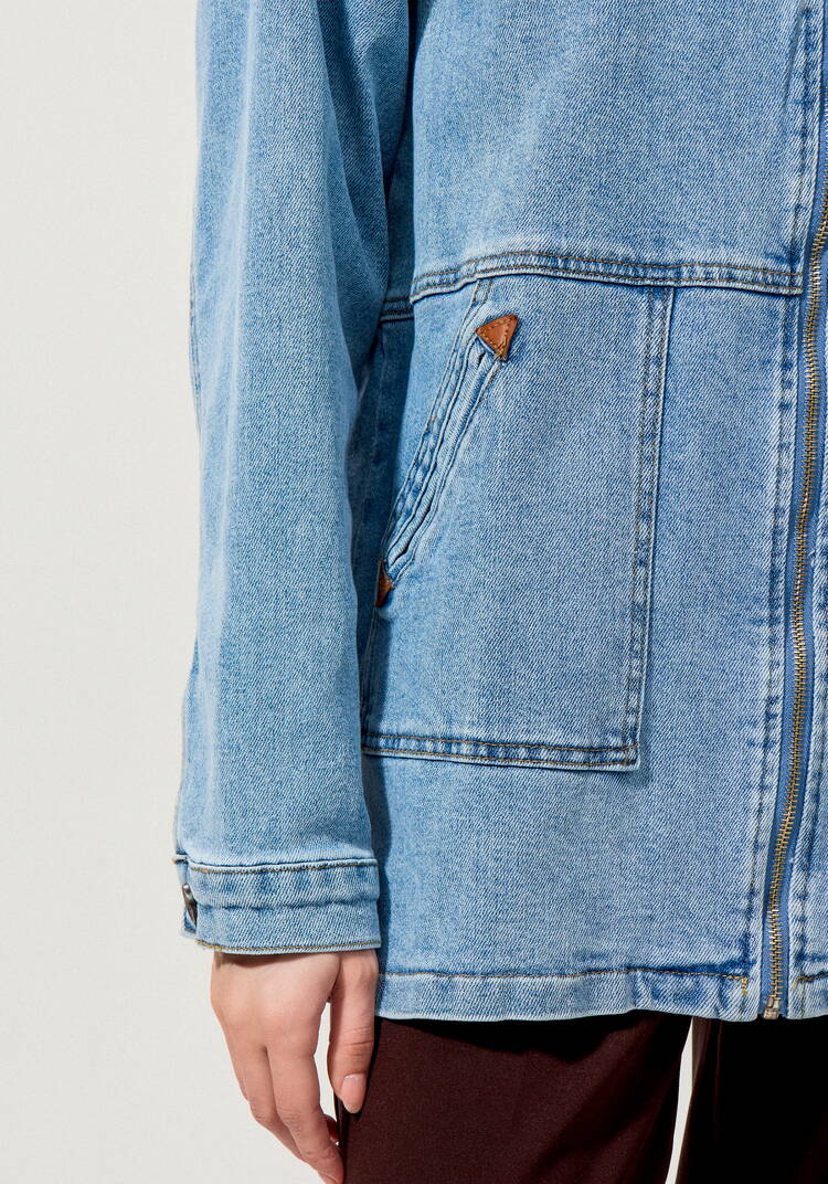 Джинсовая куртка с капюшоном шир.  750, рис. 6