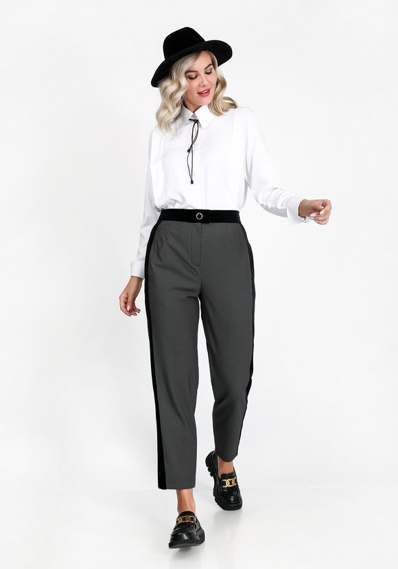 Блуза на пуговицах с высокими манжетами шир.  580, рис. 4