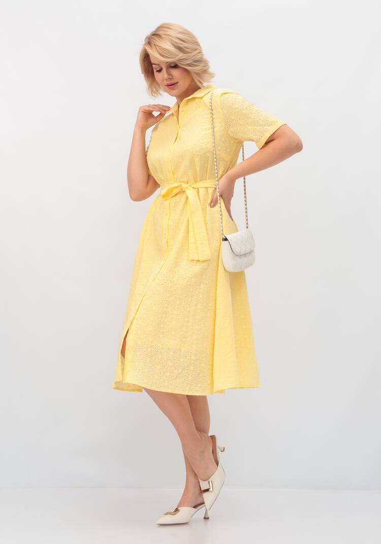 Платье из хлопка с поясом шир.  750, рис. 41