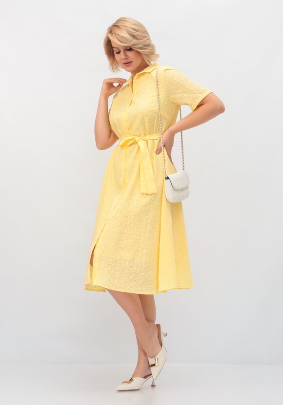 Платье из хлопка с поясом шир.  580, рис. 41