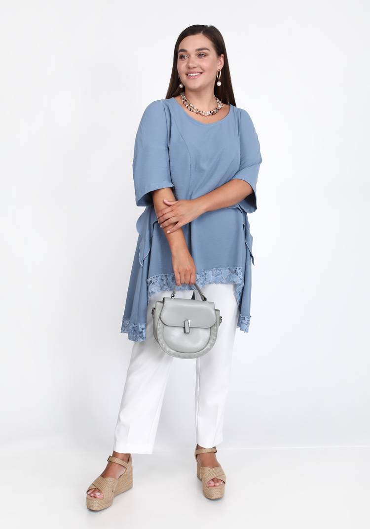 Туника свободная с кружевной вставкой шир.  750, рис. 7