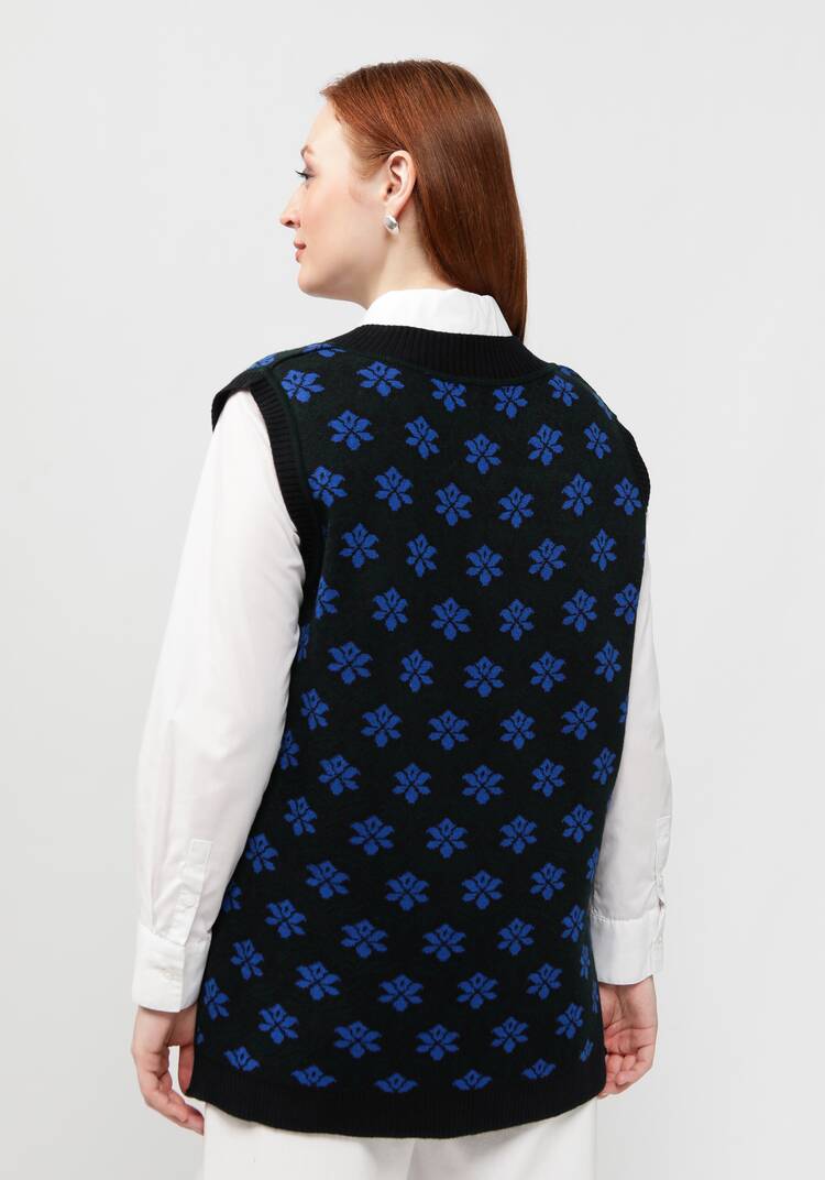 Жилет женский с цветочным рисунком шир.  750, рис. 3