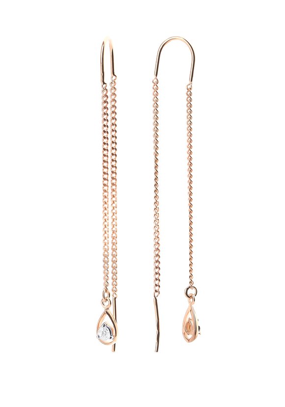 Серьги серебряные Бриллиантовое соло шир.  580, рис. 2