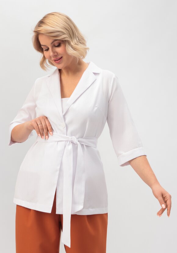 Пиджак с поясом из льна и хлопка шир.  580, рис. 24