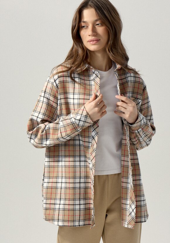 Рубашка в клетку с принтом на спине шир.  580, рис. 21