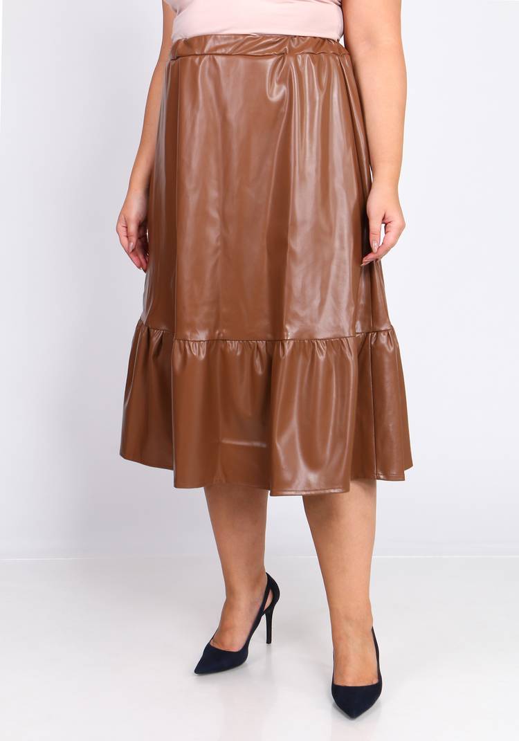 Юбка с воланом из эко-кожи шир.  750, рис. 13