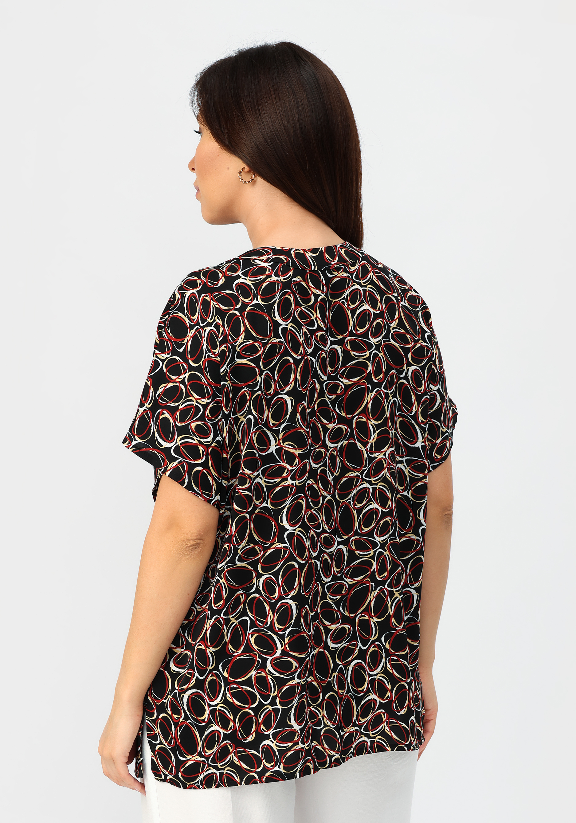 Блуза удлиненная с вырезом VeraVo, размер 60, цвет белый - фото 10