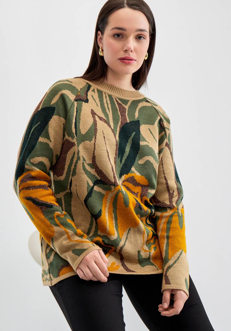 Джемпер с растительным орнаментом шир.  750, рис. 20