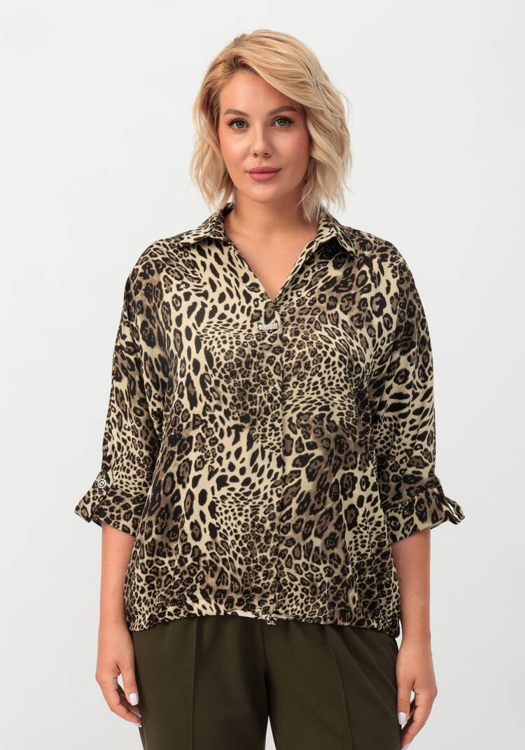 Блуза с патами на рукавах и брошью шир.  750, рис. 30