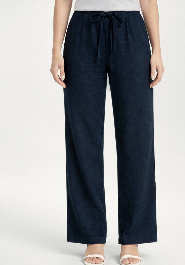 Брюки прямые от бедра из льна Шаила шир.  750, рис. 12