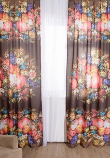 Фотошторы Цветочный мотив + тюль в подарок