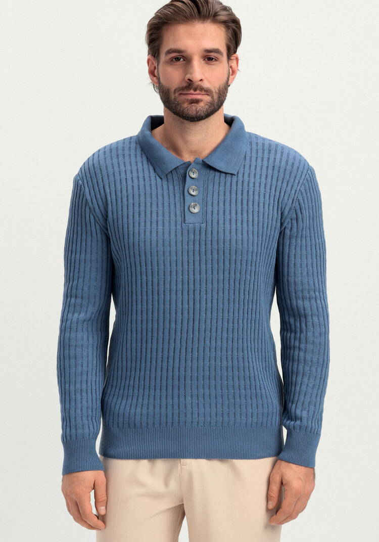 Джемпер с воротником-поло на пуговицах шир.  750, рис. 4