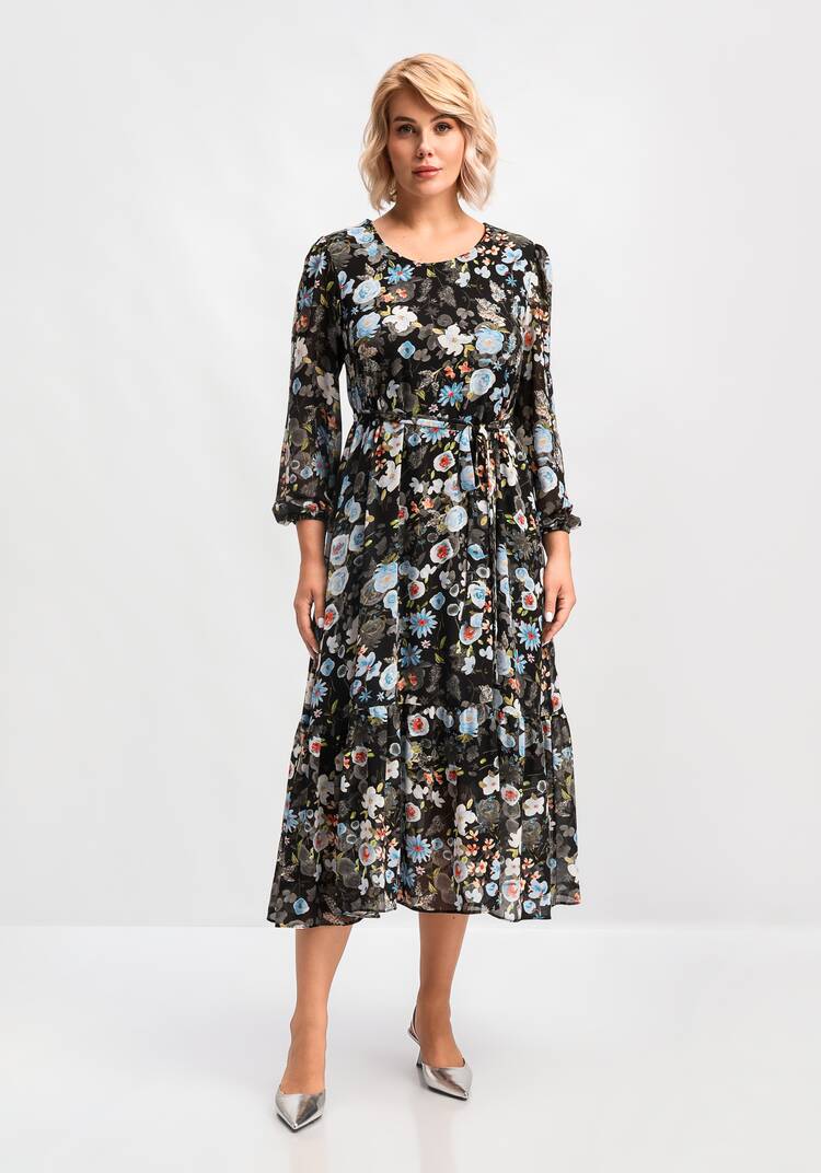 Платье свободного кроя А-силуэта с принтом шир.  750, рис. 12