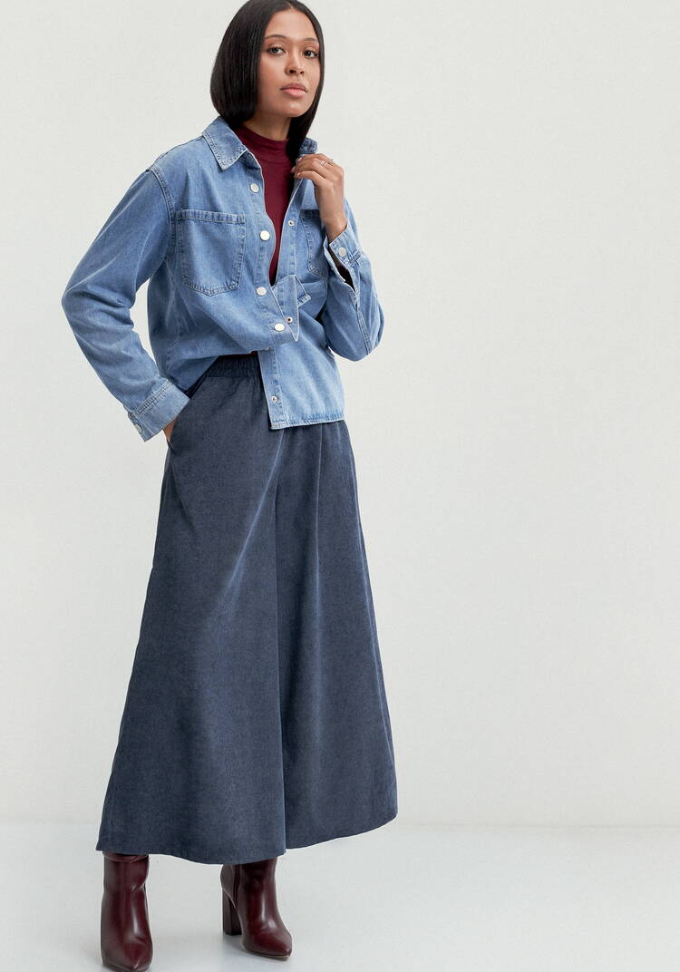 Юбка-брюки из микровельвета шир.  750, рис. 25