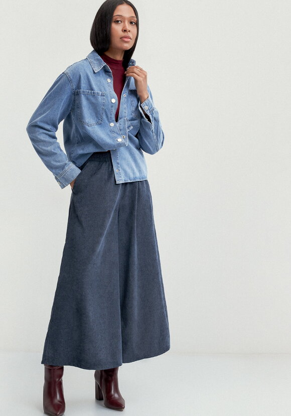 Юбка-брюки из микровельвета шир.  580, рис. 25