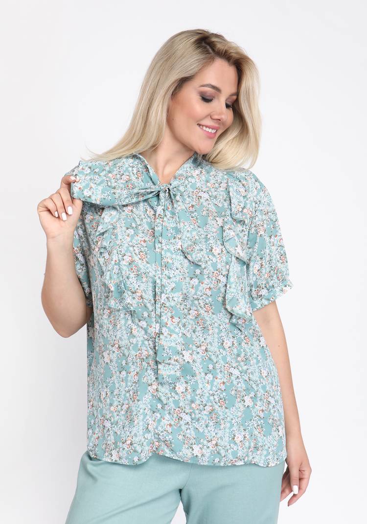 Блуза с рюшей по воротнику шир.  750, рис. 5