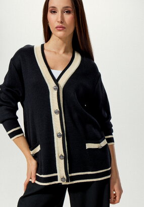 Кардиган удлиненный прямого силуэта