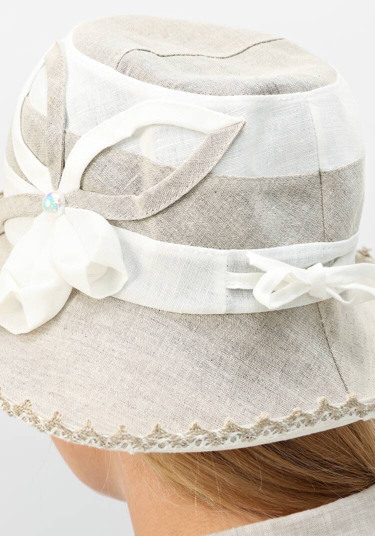 Шляпка из льна Нежный цветок шир.  750, рис. 7
