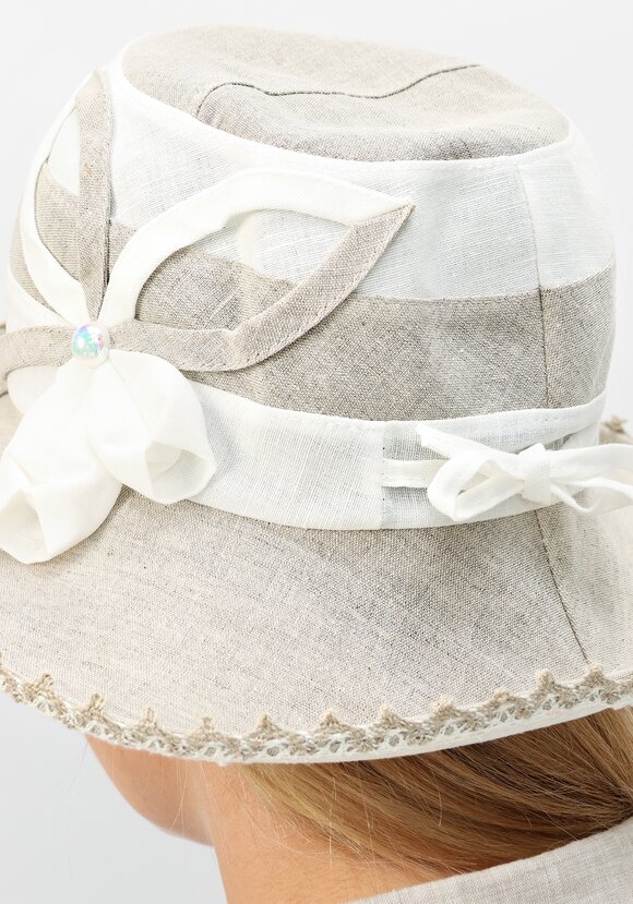 Шляпка из льна Нежный цветок шир.  580, рис. 7