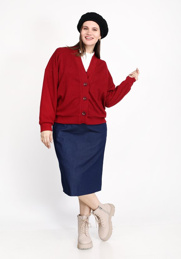 Кардиган на пуговицах с V-образной горловиной шир.  580, рис. 11