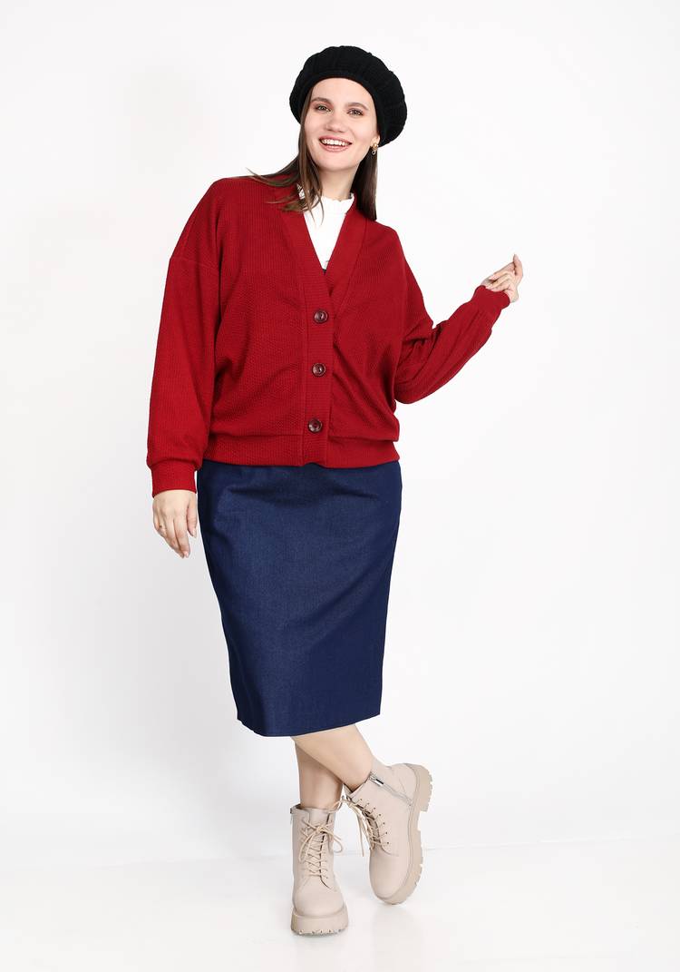 Кардиган на пуговицах с V-образной горловиной шир.  750, рис. 11