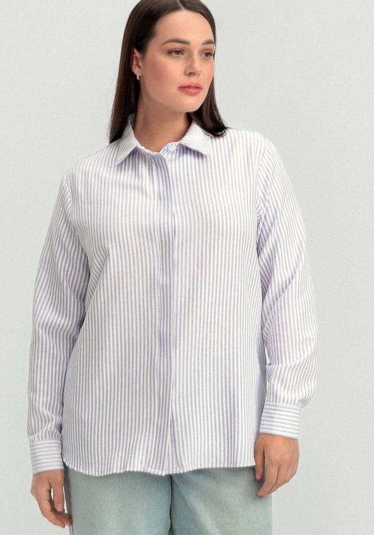 Рубашка прямая на пуговицах шир.  750, рис. 15