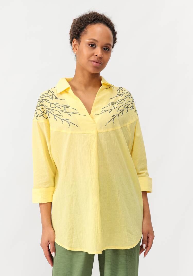 Блуза с принтом по плечам шир.  750, рис. 19