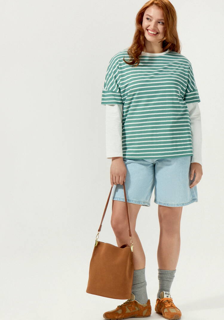 Футболка в горизонтальную полоску шир.  750, рис. 15