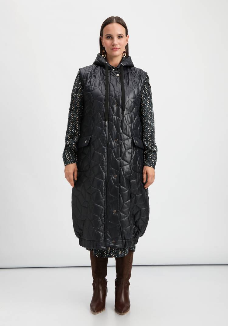 Жилет оверсайз удлинённый с капюшоном шир.  750, рис. 15